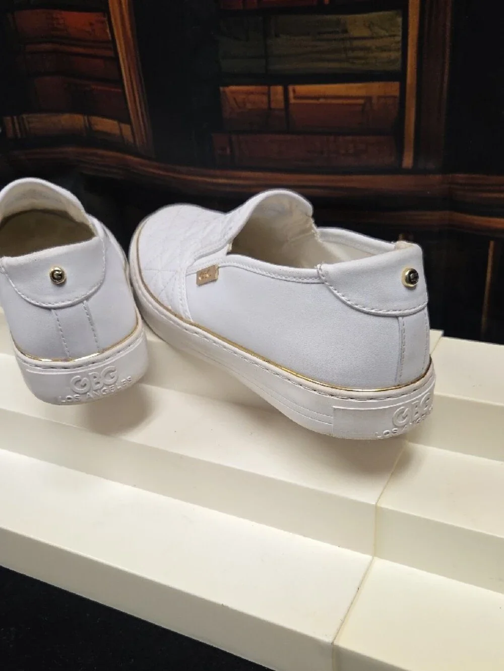 GBG Los Angeles Quilted Slip-On Loafers - White